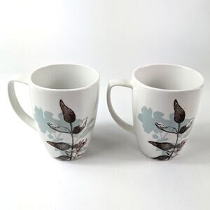 2 Corelle Twilight Grove Coffee Mugs Replacement 12 oz Porcelain Coordinates Cup